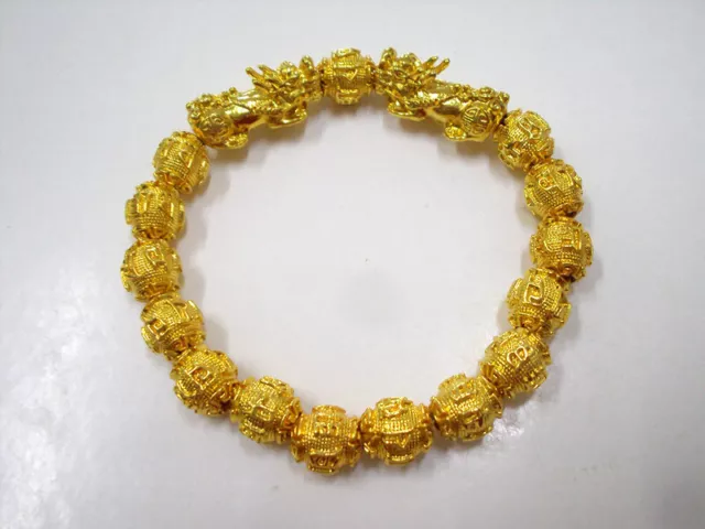 Bracelet Pixiu Mala Bead Golden Ball Lucky Feng Shui Tibet Mantra Thai Amulet