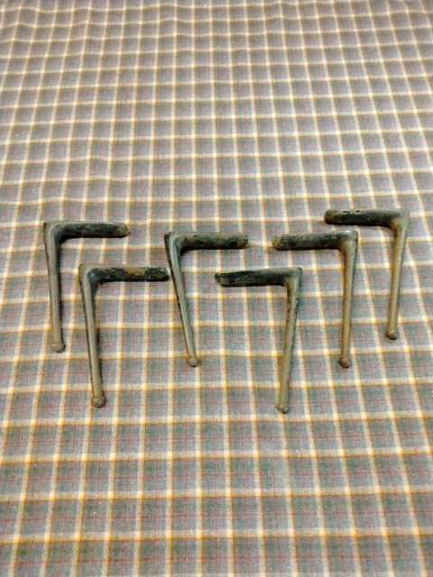 Antique Large Hall tree Hooks 6" L  Cast iron Rack Coat Hat Mud Room Lot of 6