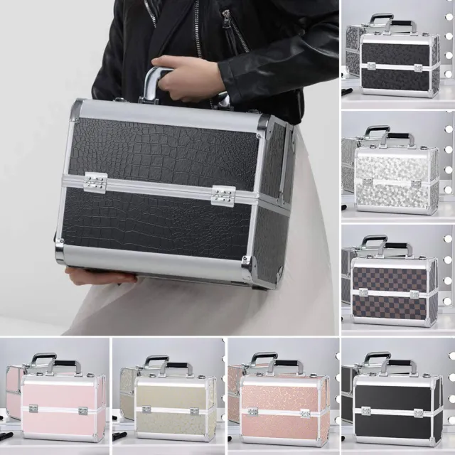Aluminium Hard Make Up Travel Storage Box Cosmetic Beauty Vanity Case Organiser
