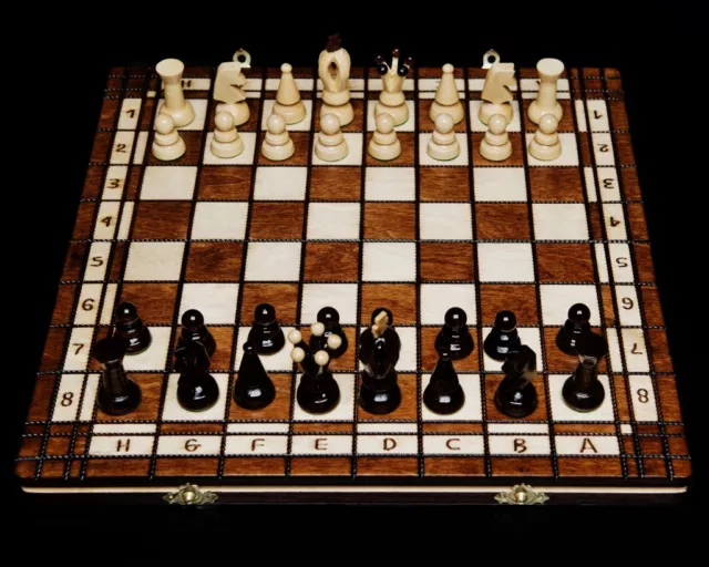 Brand New♞ Hand Crafted Wooden♚ Chess And Draughts Set4 ♟Great Board ♖