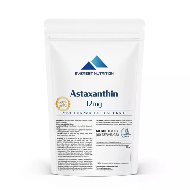 Astaxanthin 12mg softgels Strongest Antioxidant Anti UV Cells Regeneration