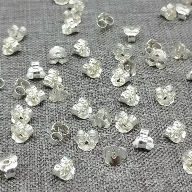 80pcs of 925 Sterling Silver Ear Nuts Earring Backs for Jewelry Making