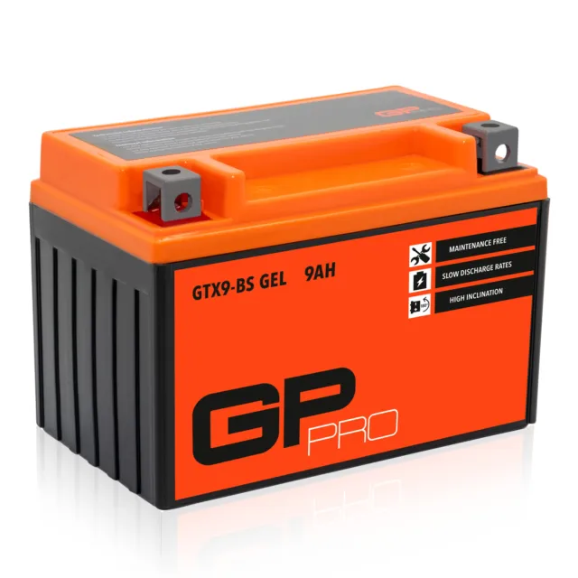 Batterie 12V 9Ah GEL GP-PRO GTX9-BS Motorrad ähnl. YTX9-BS YTX9L-BS 50812 M6010
