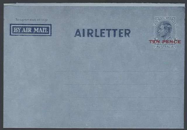 Australia airletter KGVI 10d red surcharge on 7d EAPC #4 HG #4 unused