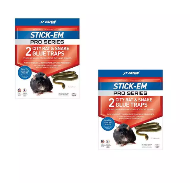 JT Eaton #100P Stick-Em Extra Large Sticky Glue Board Traps For Rodents and S...