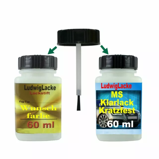 Lackstift Set Autolack 50ml Klarlack 50ml für Mercedes Arktikweiß 147 2