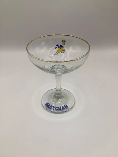 Vintage Babycham Glass Fawn Deer Bar Cocktail Party Glasses