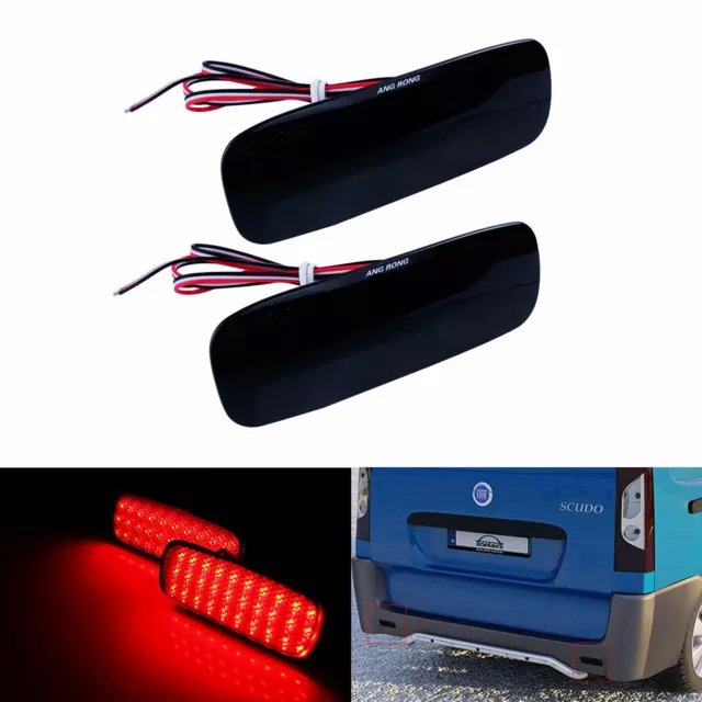 2 piezas Luz de freno LED reflectora de parachoques trasero para Citroen C1 C5 Peugeot 107 206 607