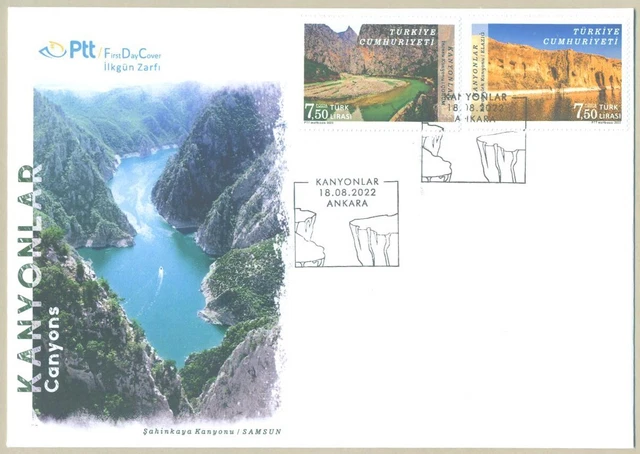 Turkey 2022 Mnh Fdc Kanyonlar Canyons First Day Cover