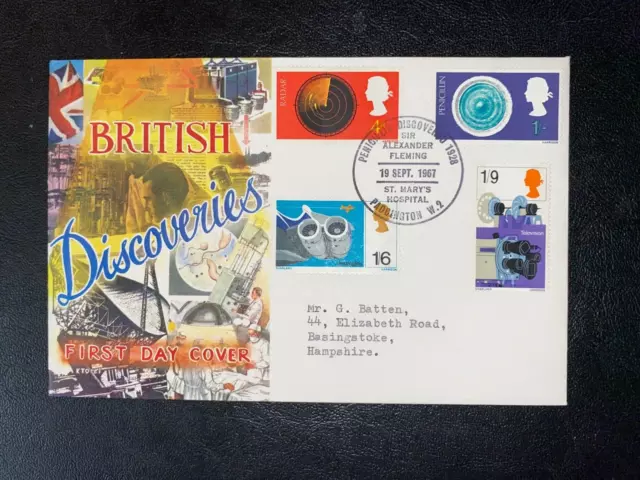 1967 British Discovery Fdc & Penicillin Discovered 1928, Paddington Shs Cv £35