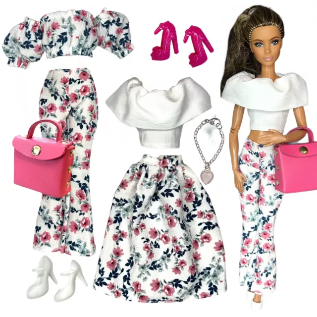 Eledoll Clothes Fashion Pack for 12 inch Fashion Doll Cherry BLOSSOM Set