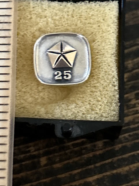CHRYSLER  Car Vintage 20 Year Service Award Pin 10k White, Yellow Gold