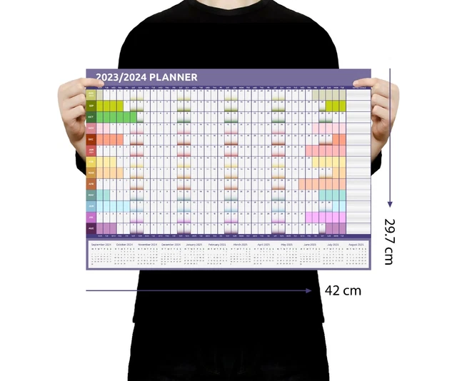2023 2024 A3 Academic Mid Year Wall Planner Calendar Home Office Work