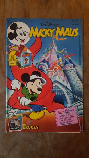 Micky Maus Comic Heft Nr. 42 1991 mit Beilage Wetter-Häuschen + Sammelkarten