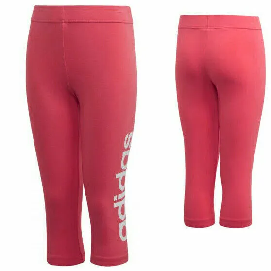 Adidas Girls Essentials Linear 3/4 Leggings Casual Gym Tight Pink DV0341