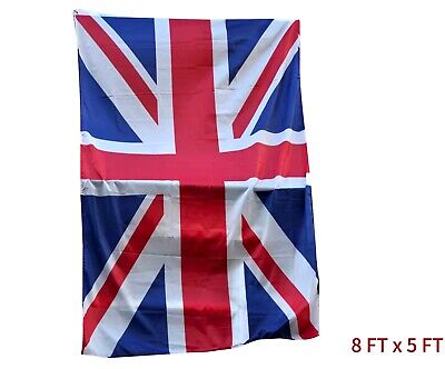 8 x 5FT Giant Union Jack Flag Brass Eyelets Double Stitched UK Great Britain