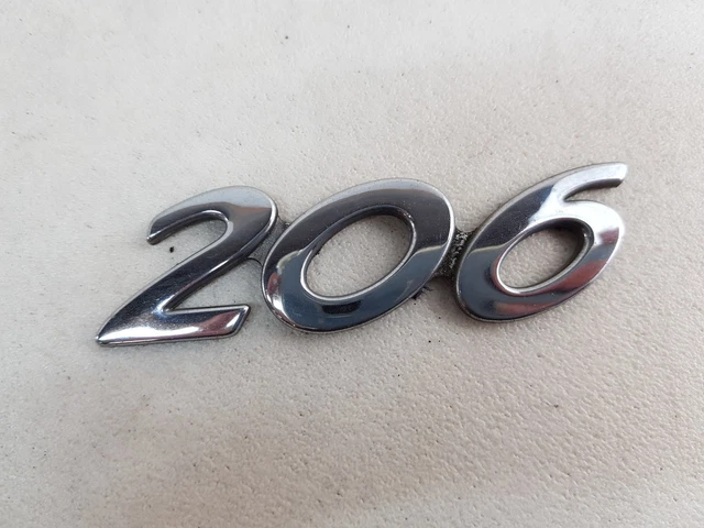 DMYQJY Emblème Peugeot 206 2009-2013 – Badge 3D Noir Avant/Arrière/Latéral, Lettres Métal ABS Pour Capot, Coffre & Ailes