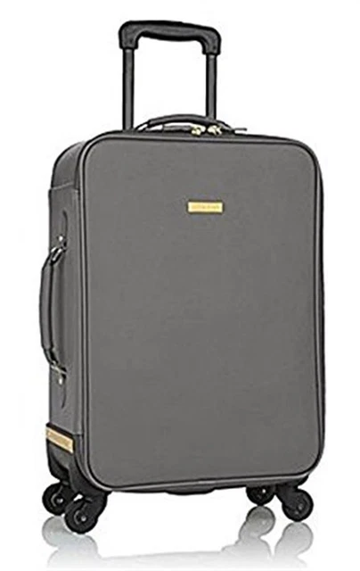 JOY & IMAN Genuine Leather Hollywood Glamour 22" Luggage - LONDON GRAY Brand New