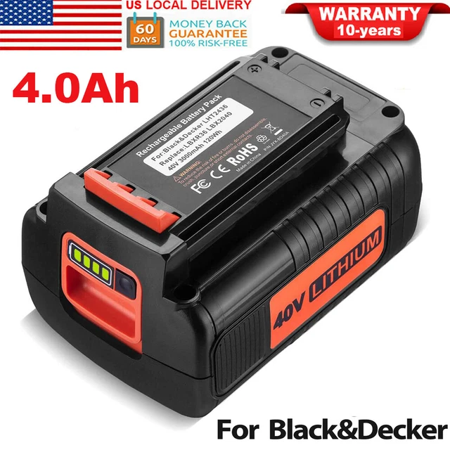 4.0Ah 40Volt for Black & Decker 40V MAX Lithium Ion Battery LBX36 LBX2040 LBXR36