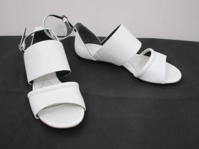 Alexander McQueen (McQ) Size 37 "Erin" White Cuff Flat Ankle Strap Sandals