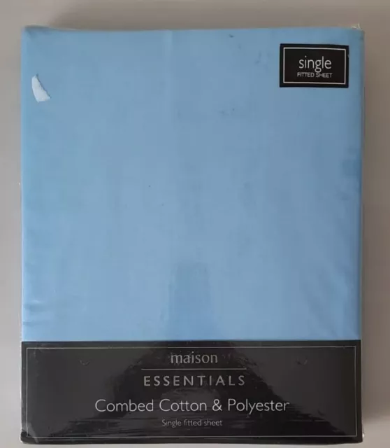 BHS single Bed Blue Fitted Sheet Brand New