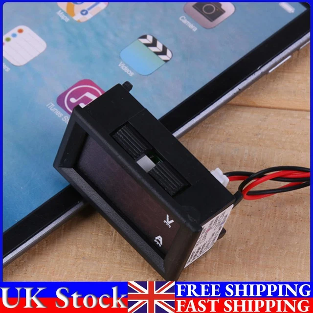 Plastic Car Electromobile Motorbike Voltage Meter 0-100V Voltammeter(Black)