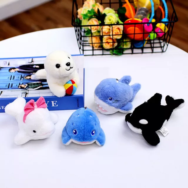 Carino animali marini foca squalo balena peluche giocattolo portachiavi ciondolo bambini regalo SN❤