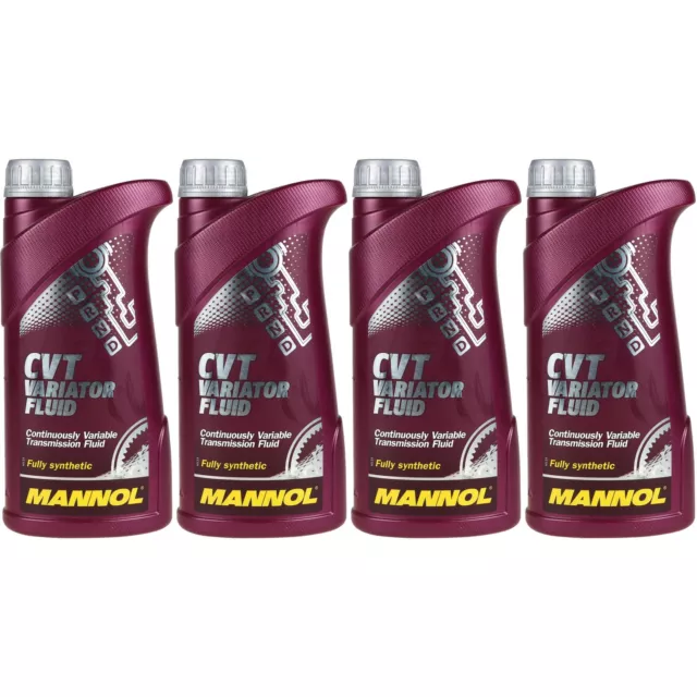 4x1 Litre Original MANNOL Huile de Transmission Automatique Cvt Variateur Fluid