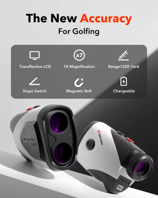 REDTIGER Golf Rangefinder Slope, 1000 Meters 7X Laser Range Finder, USB Charging 2