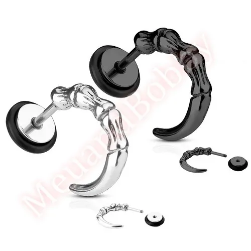 16G Curved Claw Cheater Fake Ear Plug Piercing Jewellery CHOOSE SINGLE OR PAIR