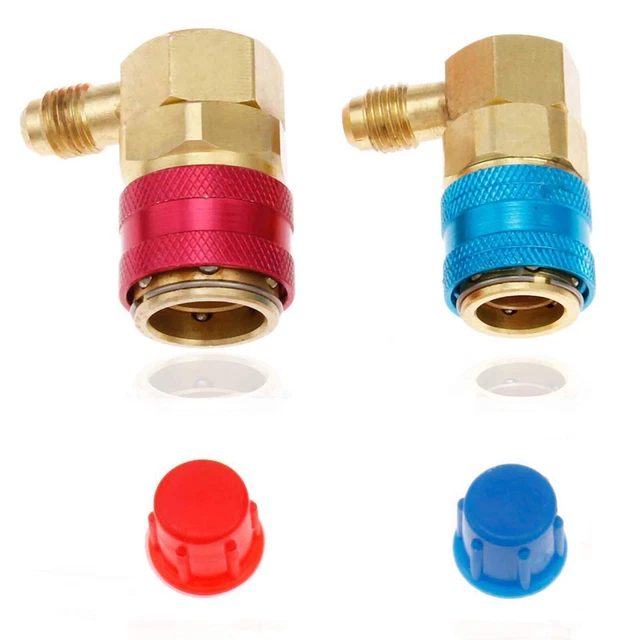 134a Quick Coupler, AC R134a Adapter Fittings Quick Connector, 1/4 SAE