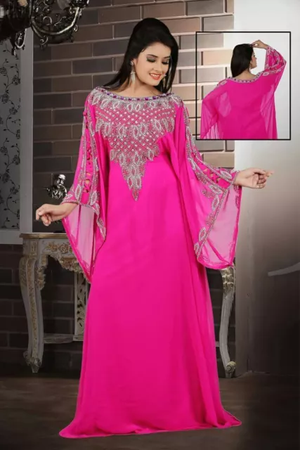 Women Dress Abaya Dubai Moroccan Kaftan Beach Caftan Farasha Handwork Party K193