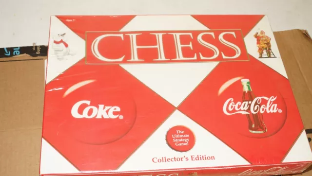 Coke Coca Cola Chess Set Collectors Edition Board Game Santa Vs Bear 2008 NIB