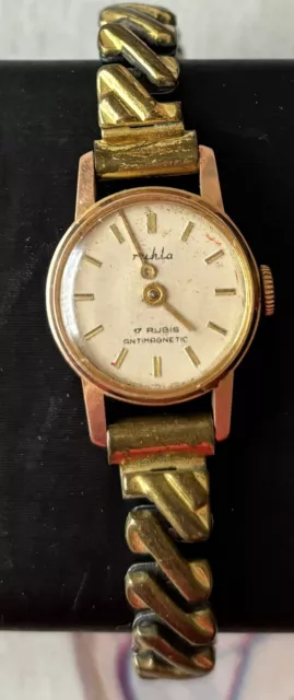 Feine kleine DDR Damenarmbanduhr Ruhla 60/70-er Jahre Handaufzug