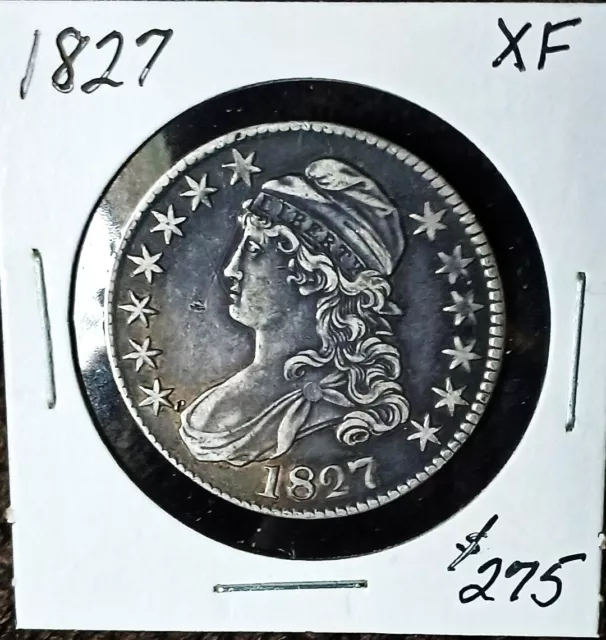 1827 Capped Bust Silver Half Dollar, High Grade, Great Gift
