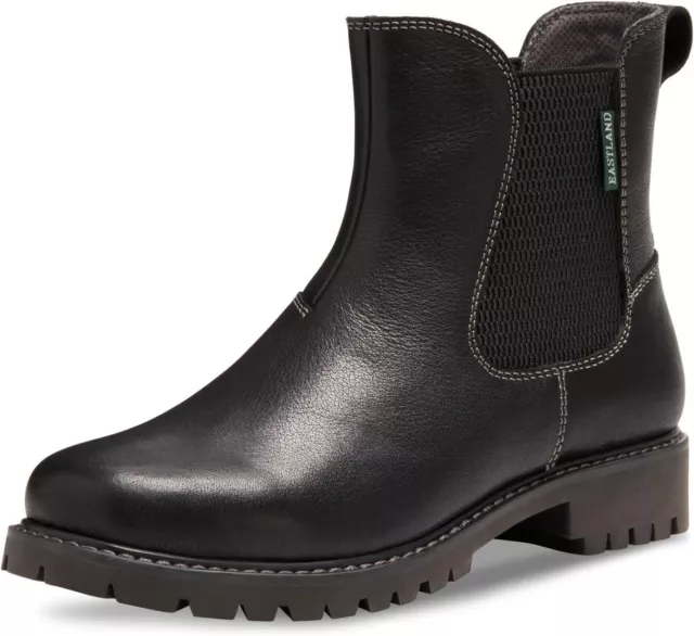 NWOB Eastland Women's Ida Chelsea Boot Black Leather Size 7
