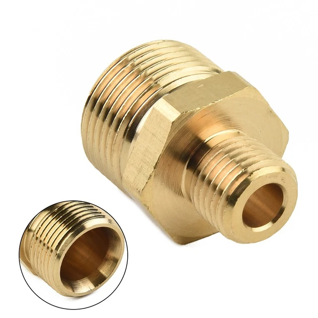 Adaptateur Connexion Rapide M22 14/15 Mm Vers 1/4" Ou 3/8" QD Mâle - Laiton Et Acier Inoxydable, Pour Tuyau D'arrosage, Nettoyeur Haute Pression