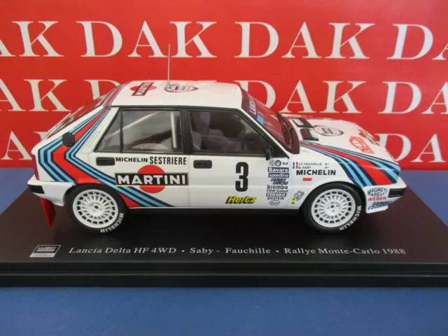 Die cast 1/24 Modellino Auto Lancia Delta HF 4WD Rally Monte Carlo 1988 B. Saby