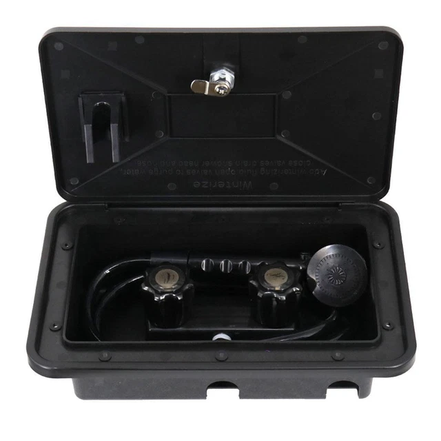 1 ensemble Kit de douche extérieur camping-car RV noir 340x215mm
