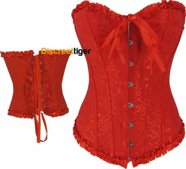 Red Corset Vintage Style Cincher Waist Reduction Petite & Plus Size 6 to 26