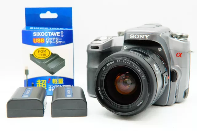 Exc+5 Sony Alpha A100 10.2MP Digital SLR Camera MINOLTA ZOOM 28-80mm F4-5.6