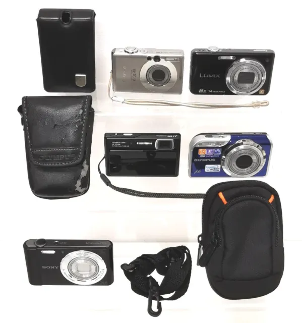 Camera Job Lot x5 Digital Zoom Compact Olympus Canon Sony Panasonic LW36