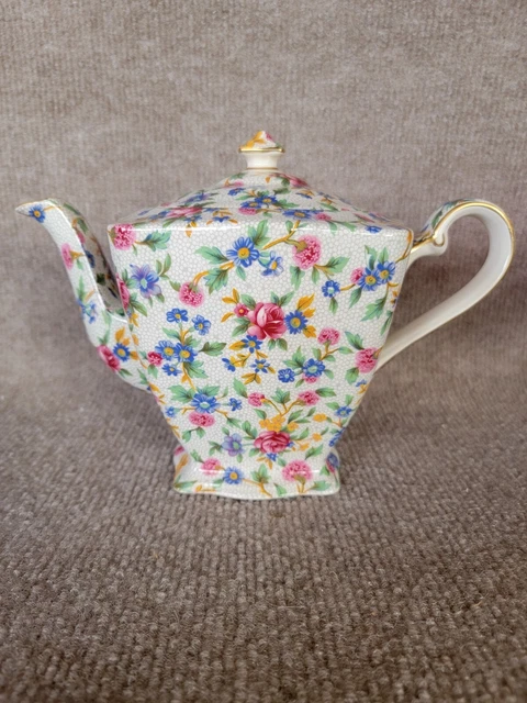 Vtg. Royal Winton Grimwades LTD OLD COTTAGE CHINTZ Teapot Excellent England