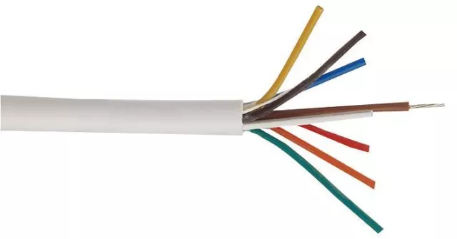 WEBRO - 8 Core Unscreened Alarm Cable LSF White 4.30mm Dia. 100m Reel