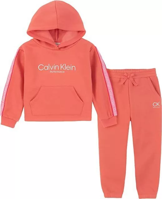 Calvin Klein Girls Tea Rose 2pc Jogger Set Size 2T 3T 4T 4 5 6 6X