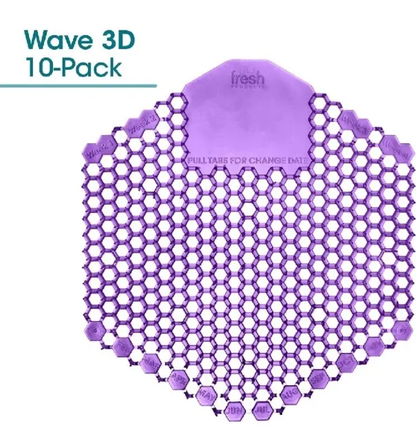 10 Fresh Products Wave 3D Urinal Deodorizer/AntiSplash Fabulous Purple Fragrance