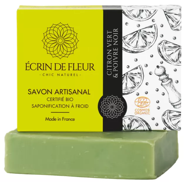 Ecrin de Fleur - Sapone Biologico Artigianale al Lime e Pepe Nero per Uomo