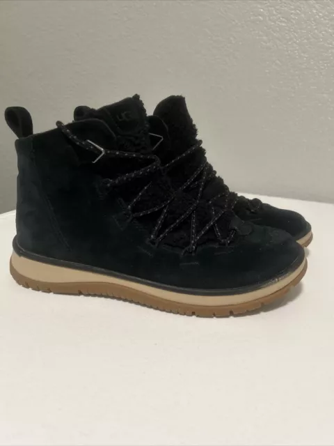 Ugg Women's Lakesider Heritage Mid Black Suede Waterproof Boots Size 8.5