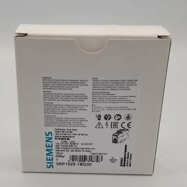 1PC NEW IN BOX 3RP1525-1BQ30 SIEMENS Time Relay Fast Deliveryping
