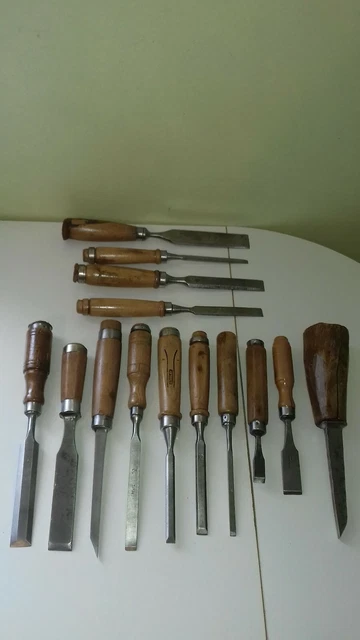 2 Anciens ciseaux à bois Peugeot Frères Acier fondu | Manche en Bois | Made in France 1950 - France